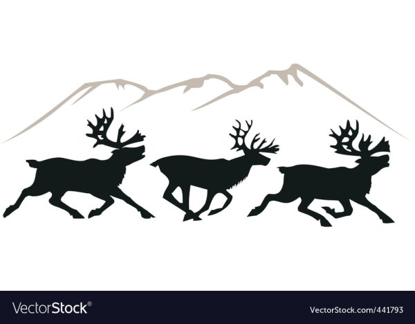 Северный олень силуэт