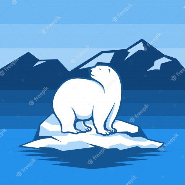 Белый медведь вектор