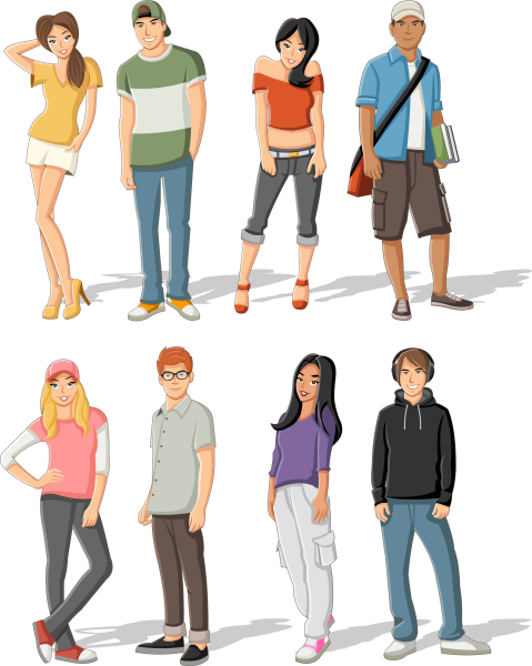 Молодые люди иллюстрация