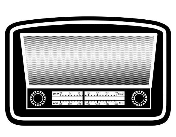Старый радиоприемник вектор