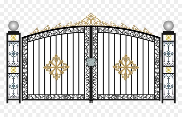 Кованые ворота без фона