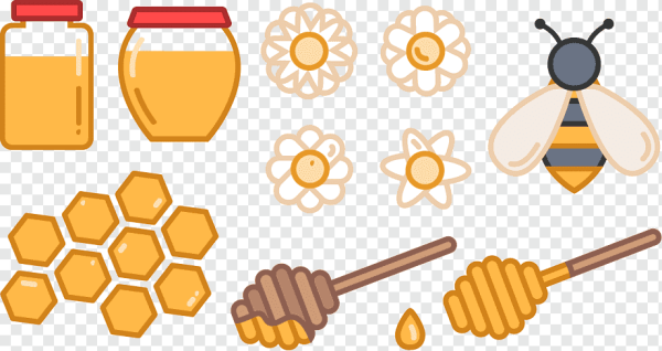 Пчелы мед вектор