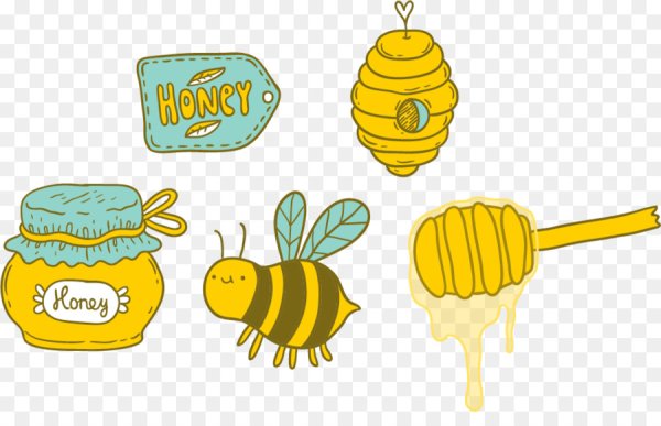 Пчелы мед вектор