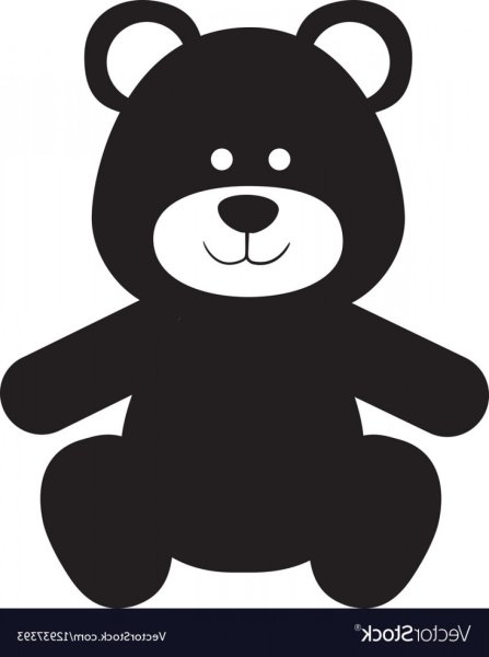 Силуэт медвежонка для детей