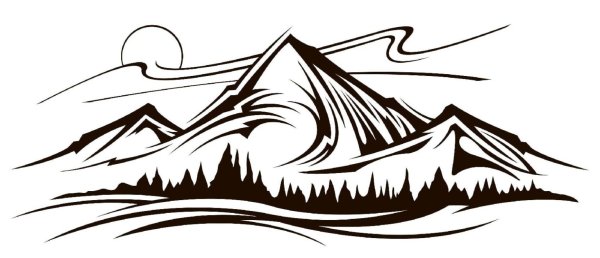 Гора Арарат вектор чб