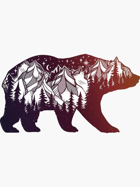 Силуэт медведя