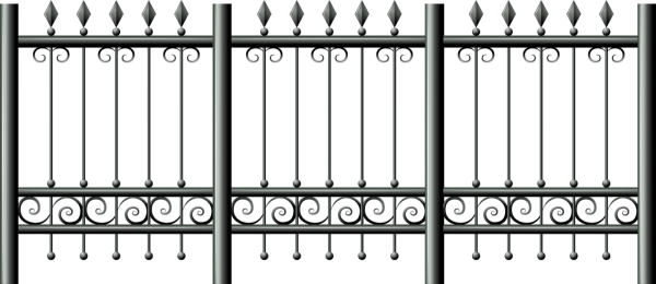 Кованый забор на прозрачном фоне