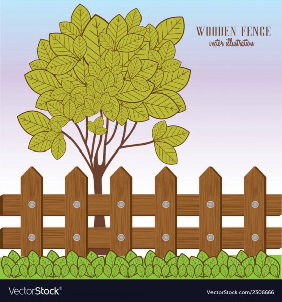 Забор дерево вектор