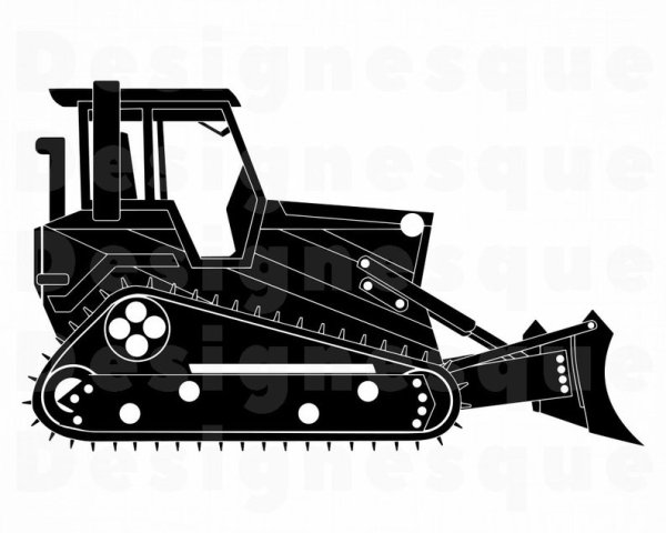 Бульдозер вектор на гусеницах