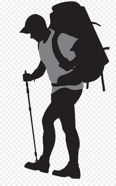 Силуэт туриста с рюкзаком