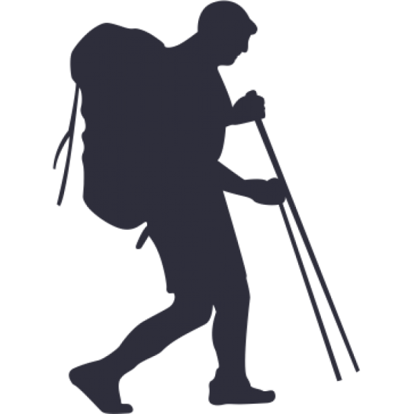 Силуэт туриста с рюкзаком