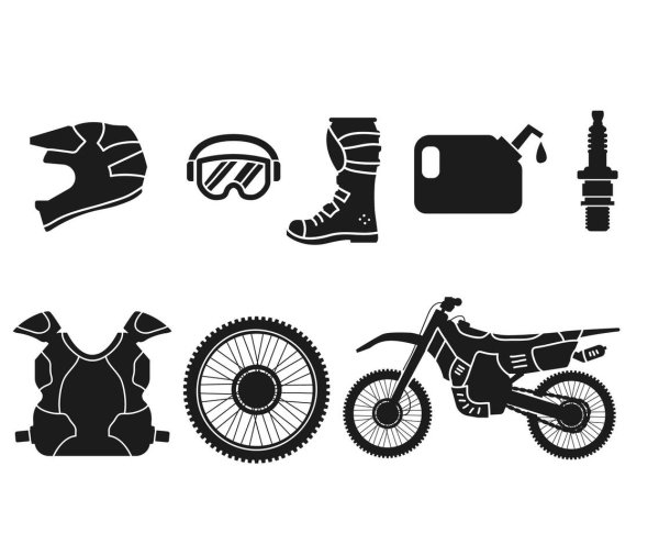 Мотокросс чёрно белые