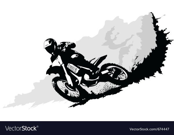 Кроссовый мотоцикл чб