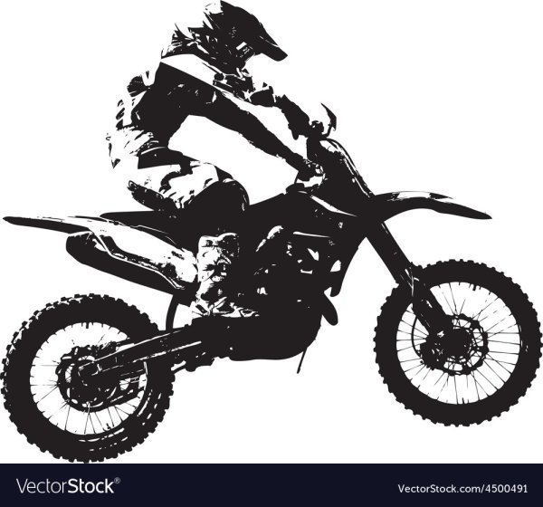 Мотокросс силуэт вектор