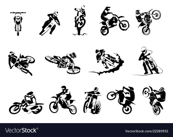 Силуэт кроссового мотоцикла