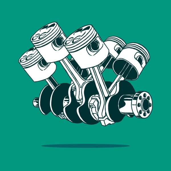 Поршни двигателя вектор