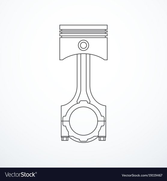 Поршень с шатуном вектор