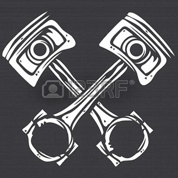 Поршни на черном фоне