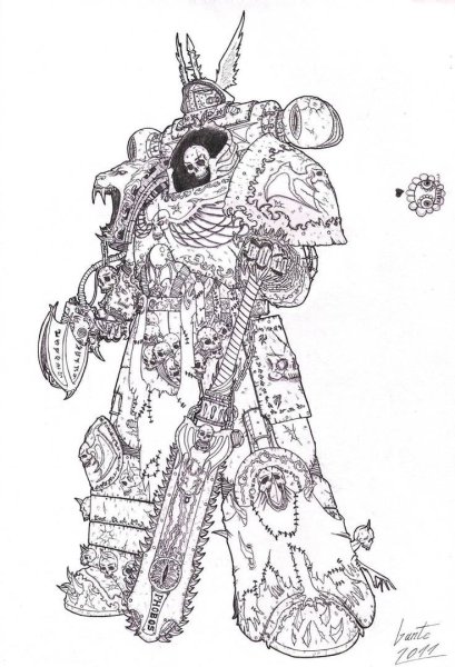 Космодесант вархаммер 40000 черно белый