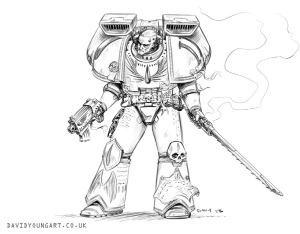 Раскраски вархаммер 40000 Космодесант