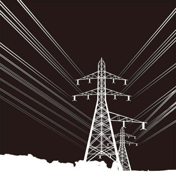Линии электропередач вектор