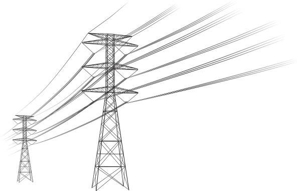 Значок линия электропередач