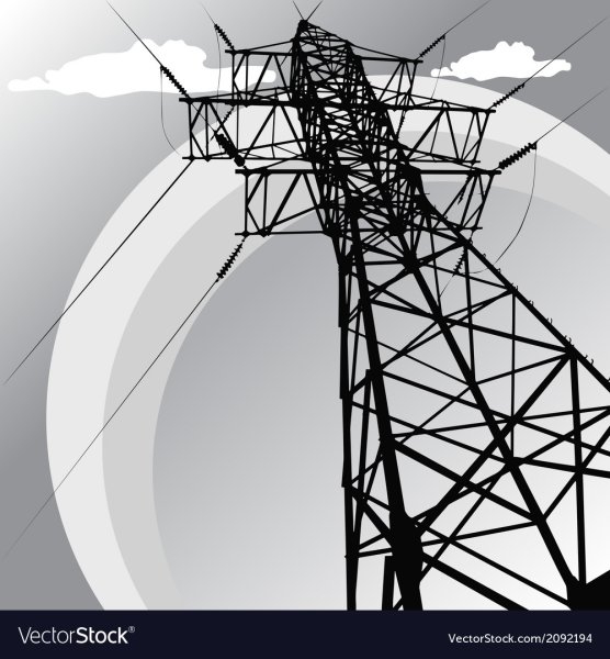 Линии электропередач на белом фоне