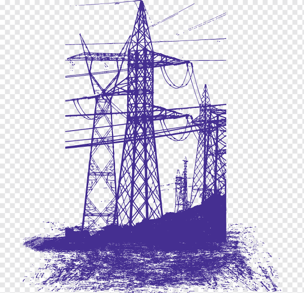 Линии электропередач на белом фоне