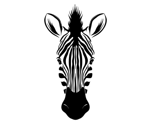 Зебра силуэт морда