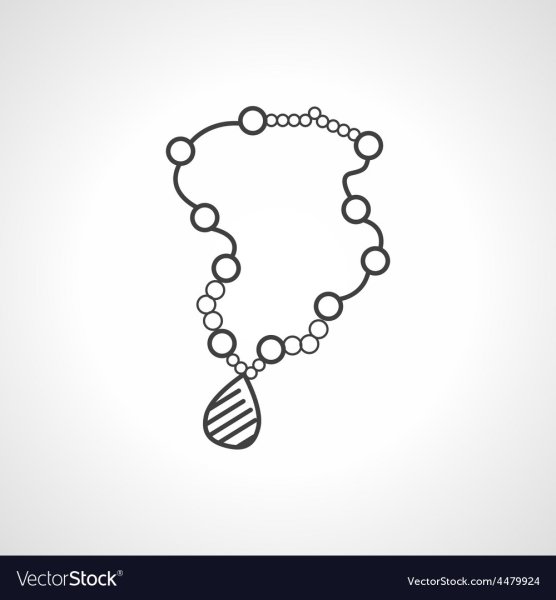 Бусы вектор черно белый