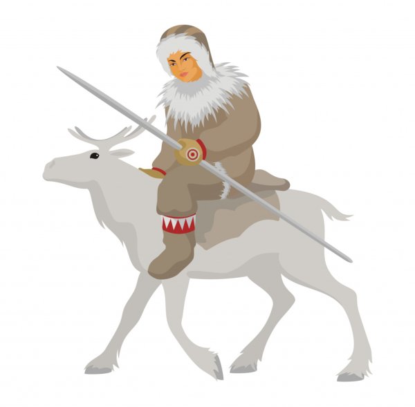 Чукча верхом на олене