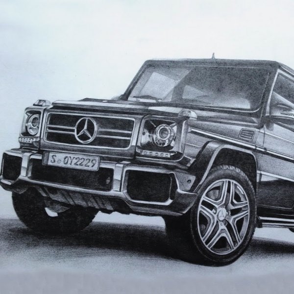Мерседес g 55 АМГ карандашом