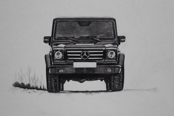 Мерседес g 55 АМГ карандашом