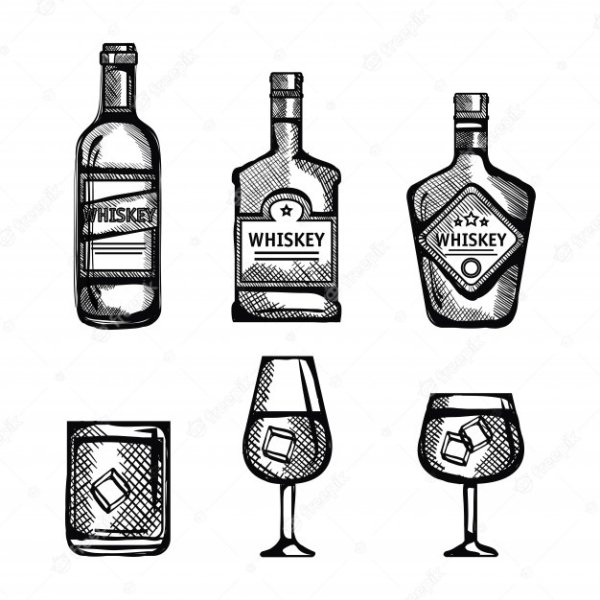 Бутылка виски рисунок