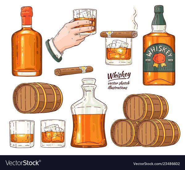 Бутылка виски вектор