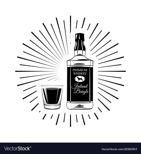 Виски вектор чб