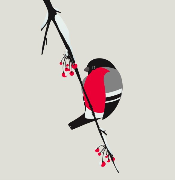 Стилизованные Снегири