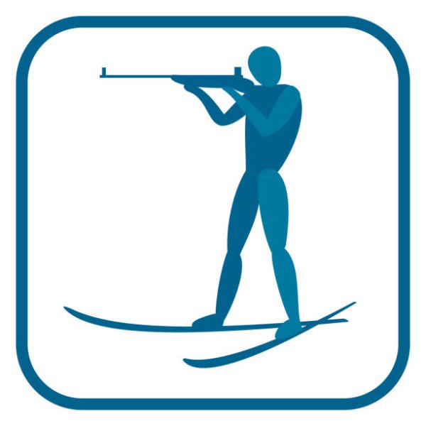 Силуэт биатлониста вектор