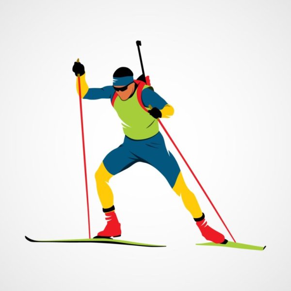 Лыжник биатлонист вектор