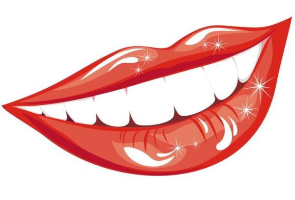 Нарисованная улыбка с зубами