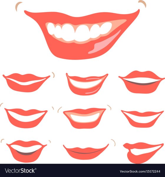 Красивая мультяшная улыбка