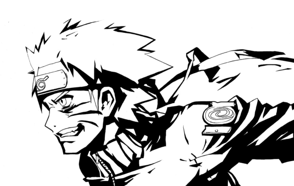Наруто чёрно белый
