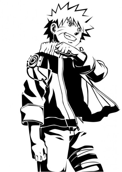 Наруто чёрно белый