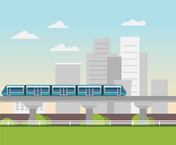 Железная дорога в стиле флэт