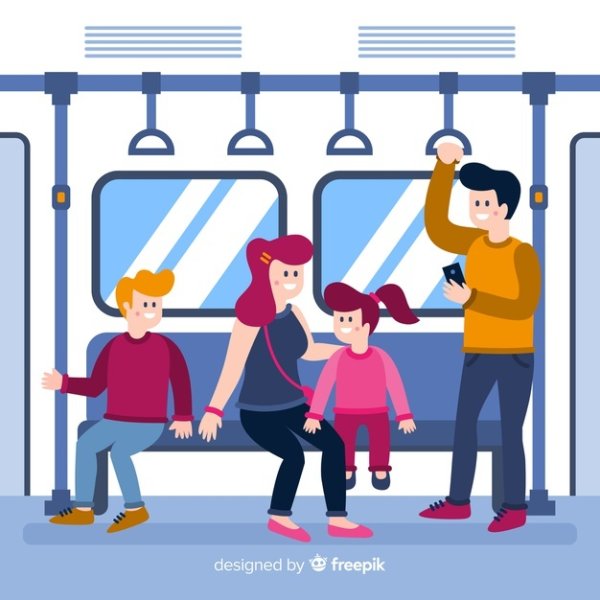 Пассажир в метро вектор