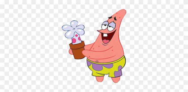 Патрик из Спанч Боба на белом фоне