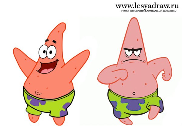 Патрик из Спанч Боба поэтапно