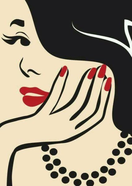 Маникюр с силуэтом девушки