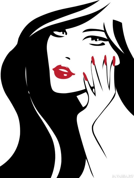 Маникюр с силуэтом девушки