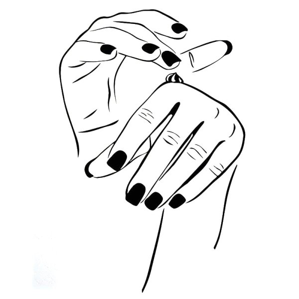 Силуэт руки с ногтями